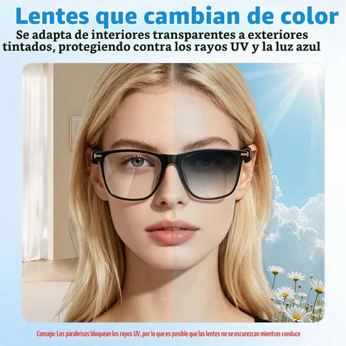 Vista 5 de Gafas Inteligentes de Traducción Ai con ChatGPT, Gafas Bluetooth con Traducción de 164+ Idiomas, Gafas Traductoras con Lentes de Cambio