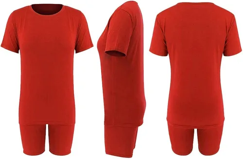 Vista 7 de KINIKO Conjunto de sudadera de manga corta y pantalones de 2 piezas para mujer, estilo casual, a la moda