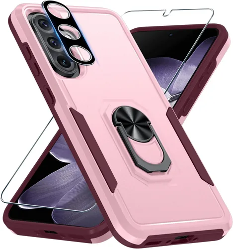 Vista 42 de Janmitta Funda compatible con Samsung Galaxy A14 5G con protector de pantalla + protector de lente de cámara, funda resistente de servicio pesado