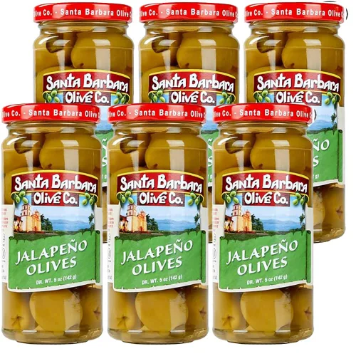 Vista 39 de Aceitunas verdes rellenas de anchoas sin hueso de Santa Barbara, perfectas para tablas de embutidos, ensaladas, pizza y pasta, paquete de 3, 5 onzas