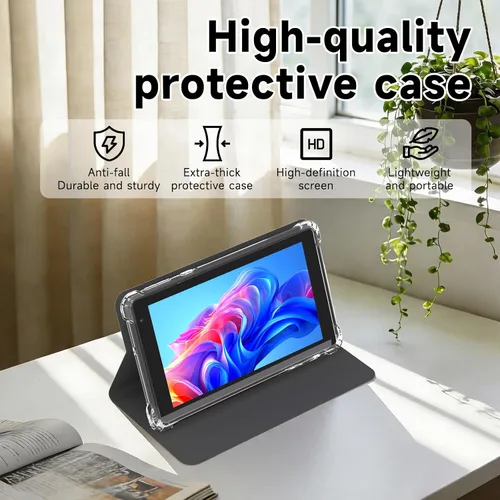 Vista 3 de WUIUHOU Tablet Android 14 de 7 pulgadas, tablet con funda, 8 GB de RAM (3 GB+5 GB extendido) y 32 GB de ROM, batería de 3000 mAh, cámara doble