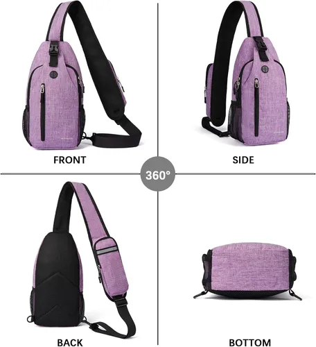 Vista 6 de BOSTANTEN Bolso bandolera, mochila cruzada para el hombro, bolsa de pecho para hombres y mujeres, viajes, senderismo, mochila casual
