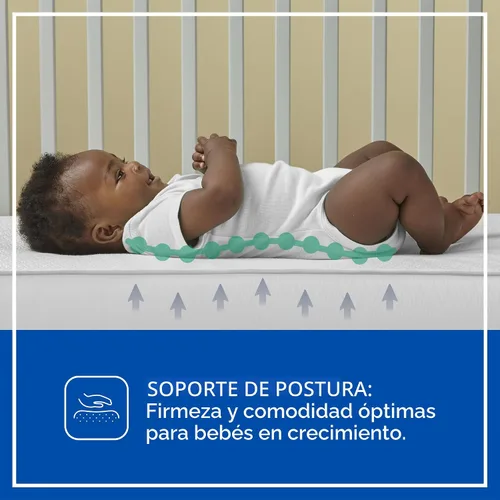 Vista 15 de Colchón de cuna Sealy Baby Flex Cool de 2 etapas transpirable con ajuste para cama de niño, funda de algodón transpirable y resistente al agua, 204