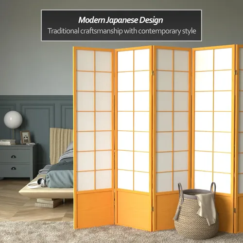Vista 2 de Red Lantern Pantalla Zen Shoji de 5.9 ft de altura - Miel - 5 paneles