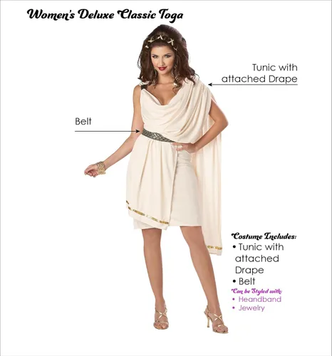 Vista 7 de California Costumes Mujer Deluxe Classic Toga