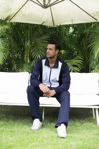 Vista 5 de Conjunto deportivo casual de 2 piezas para hombre, conjunto deportivo con cremallera completa, trajes deportivos para correr y trotar para hombre