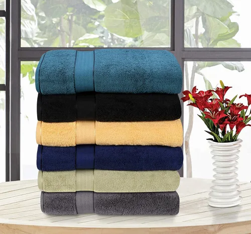 Vista 6 de GLAMBURG Juego de 2 Sábanas de Baño Extra Grandes de Algodón Premium de 700 GSM - 100% Algodón Peinado - 2 Sábanas de Baño 35x70 pulgadas - Calidad