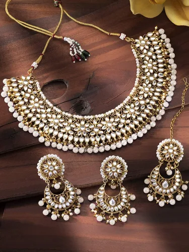 Vista 3 de Aheli Indian Ethnic Wedding Wear Necklace Set