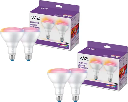 Vista 9 de WiZ - Bombilla inteligente LED BR30 de 65 W a color, paquete de 1, E26, para interiores, se conecta a tu Wi-Fi existente, controla con voz