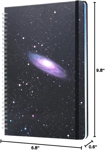 Vista 7 de SIIXU Diario de escritura en blanco colorido en espiral para mujeres, hombres, cuaderno único de cielo estrellado para notas diarias, gratitud