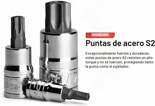 Vista 2 de Capri Tools CP30031 Master Torx Star Juego de Llaves de Vaso, 60 Piezas, Plateado