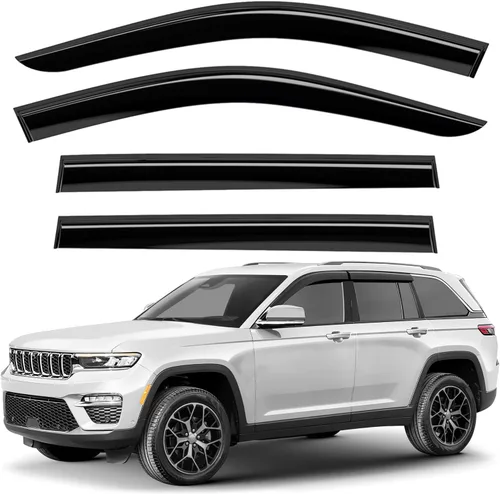 Vista 8 de Deflectores de ventana tintados ahumados con cinta adhesiva para ventana lateral, deflectores de lluvia compatibles con Toyota RAV4 2013-2018 - 4