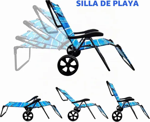 Vista 9 de Silla de carrito de playa – 2 en 1 vueltas de carrito de playa a silla de playa – grande azul