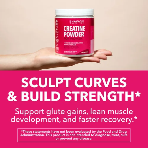 Vista 3 de Creatina para Mujeres - Formulada para Mujeres - 3g de Monohidrato de Creatina Micronizada por Porción para Apoyar la Energía, Masa Muscular Magra