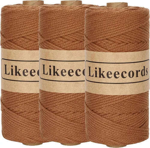 Vista 43 de Likeecords 100% Hilo de Ganchillo de Algodón Cordón de Bolsa de 2mm 170m Cordón de Macramé de 2mm Hilo de Crochet Cuerda de Macramé Regalo para Verde
