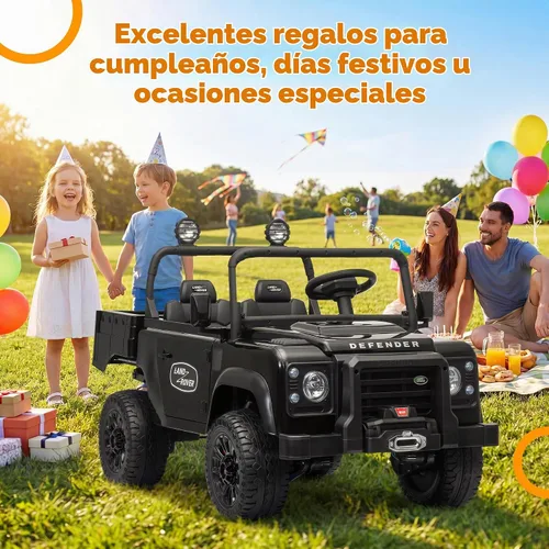 Vista 7 de Land Rover - Camión de paseo con licencia de 24 V con cama Negro