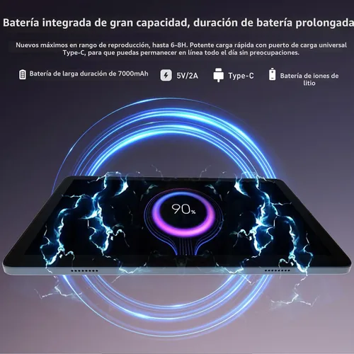 Vista 7 de DOMATON Tabletas, tableta Android de 10.1 pulgadas con 14 GB de RAM 128 GB ROM 1280 * 800 pantalla Incell, procesador octa-core batería de 7000 mAh