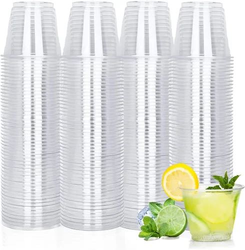 Vista 11 de TashiBox Vasos de plástico desechables de 9 onzas, 100 unidades, transparente