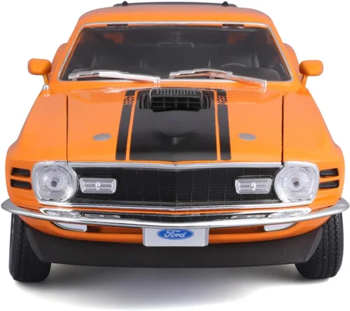 Vista 4 de Maisto 1:18 Edición Especial 1970 Ford Mustang Mach 1, Naranja, Escala 1:18