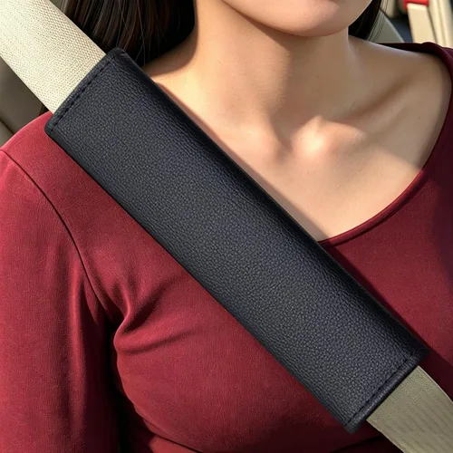 Vista 8 de Almohadillas para cinturón de seguridad, fundas de cuero para cinturón de seguridad, cojín de conducción más cómodo, ayuda a proteger tu cuello