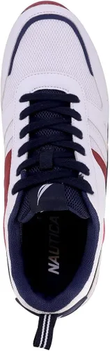 Vista 4 de Nautica Tenis de moda para hombre, con cordones, estilo baloncesto, para caminar