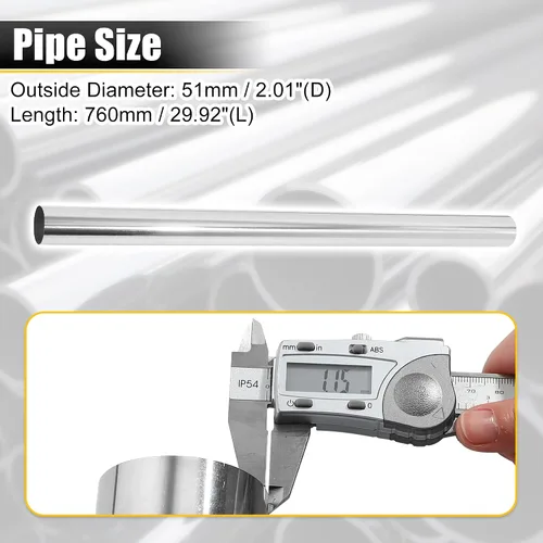 Vista 3 de X AUTOHAUX tubo de escape recto de 2" DIÁMETRO EXTERNO 30" de longitud DIY personalizado mandril tubo de escape de 2 pulgadas T304 acero inoxidable