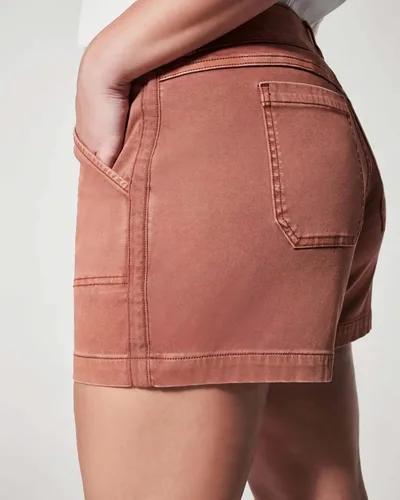 Vista 4 de oidhche Forlair - Pantalones cortos de sarga elástica con bolsillos para mujer, estilo Lawore