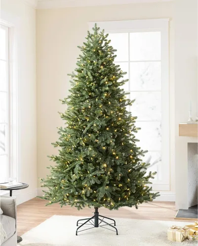 Vista 5 de Treetopia Luxe Real Feel Heritage - Árbol de Navidad artificial de abeto de bálsamo, luces LED transparentes, 7 pies