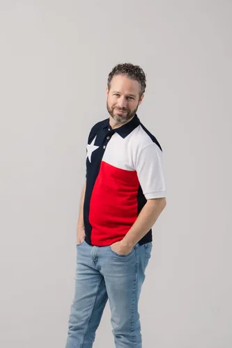 Vista 4 de Polo con bandera de Texas para hombre