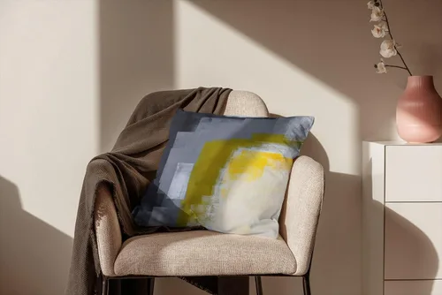 Vista 5 de Juego de 2 fundas de almohada, arte abstracto de 16 x 16 pulgadas, cuadradas, decoración del hogar, fundas de almohada decorativas para sofá