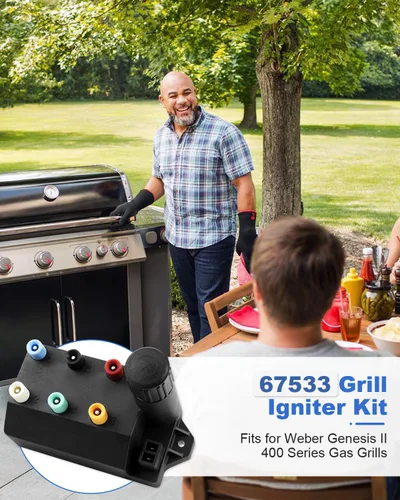 Vista 2 de 67533 Kit de encendido para parrilla compatible con parrillas de gas Weber Genesis II serie 400, módulo de encendido para Weber Genesis II E-435