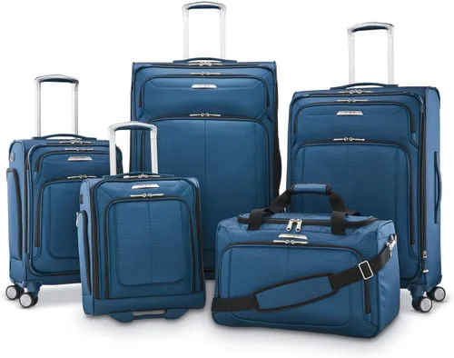 Vista 7 de Samsonite Solyte DLX Softside - Equipaje extensible con ruedas giratorias, azul (Mediterranean Blue)), 123568-0559