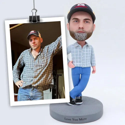 Vista 9 de AlOU AlOU Estatuillas personalizadas de 15 cm Bobbleheads para el Día del Padre, Día de la Madre, Padres, Jefe, Colegas, Familia y Amigos