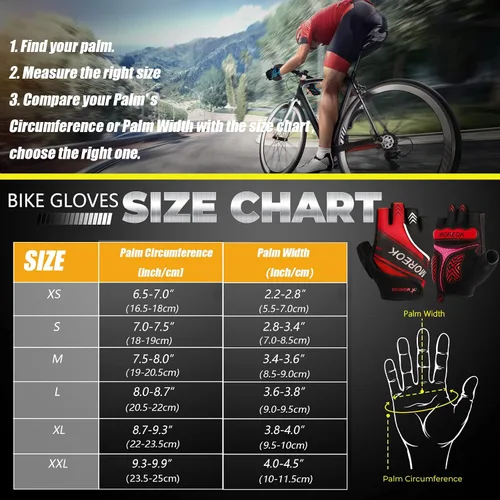 Vista 6 de BIKINGMOREOK Guantes de ciclismo de montaña para hombres y mujeres, medio dedo, entrenamiento, deportes, ciclismo de carretera, guantes de bicicleta