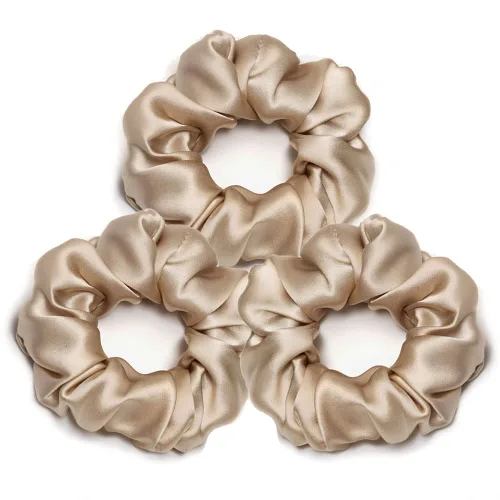 Vista 6 de Michooyel 100% seda de morera, bandas elásticas para el cabello, para mujeres y niñas, cabello rizado, sin daños, soporte para cola de caballo