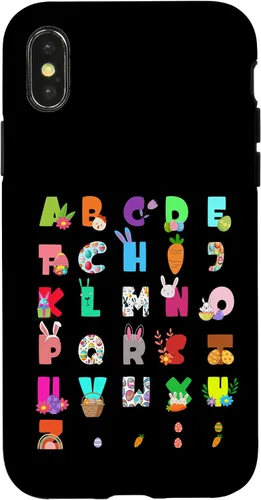 Vista 5 de Cute Alphabet Funny Easter Day ABC Letters Egg Rabbit Case for iPhone 17