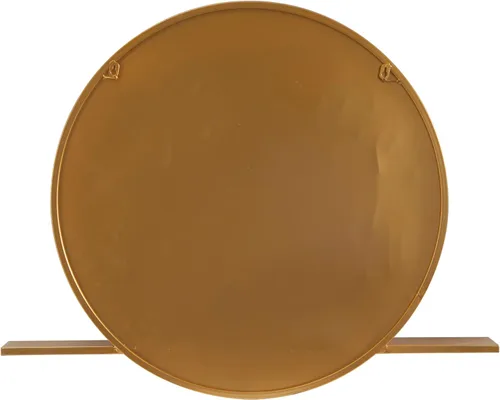 Vista 3 de Deco 79 Espejo de pared de metal para habitación, 1 estante, espejo de entrada, espejo montado en la pared 35 x 4 x 28 pulgadas, dorado