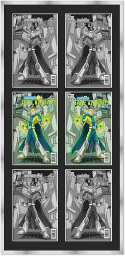 Vista 52 de Marco de cómic blanco mate para cómics publicado entre 1938 y 1955 (marco de madera maciza de cómic de la edad dorada) hecho para mostrar 4 cómics