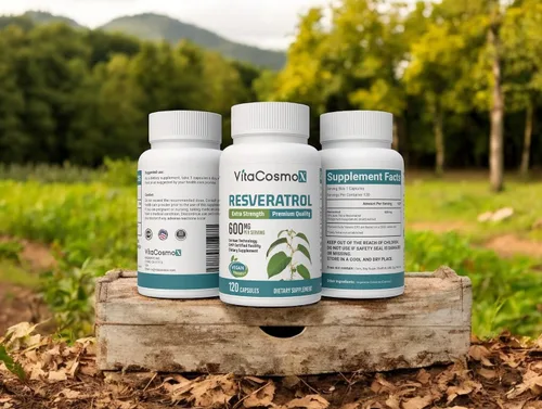Vista 7 de Suplementos de resveratrol, cápsulas veganas, 120 unidades, trans-resveratrol con extracto de uva roja, sin OMG