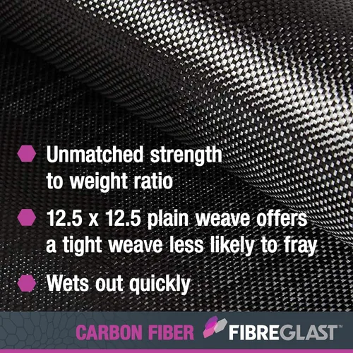 Vista 3 de Fibre Glast Tapete de tela de fibra de carbono, tela de grafito aerodinámico ligero de alta resistencia para automóviles, aeroespaciales
