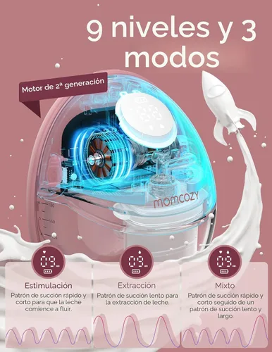 Vista 3 de Momcozy Extractor de leche manos libres estilo móvil usable M6 0.945 in, 2