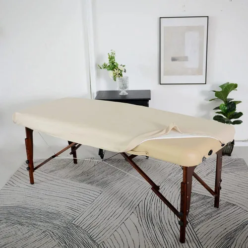 Vista 4 de ARTABLE Protector de cubierta de mesa de masaje de cuero impermeable beige