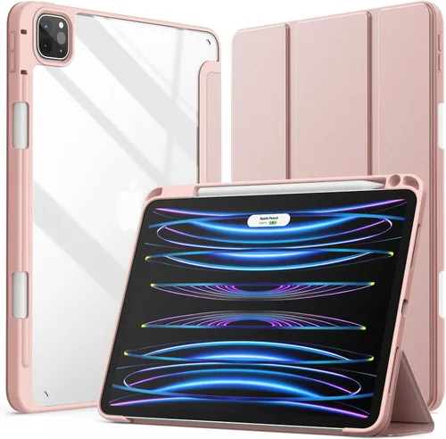 Vista 14 de JETech - Funda para iPad Pro 11" 4/3/2/1, color negro Cover for 2022/2021/2020/2018 Model, Clear Back, Pencil Holder, Slim Shockproof, Tri-Fold