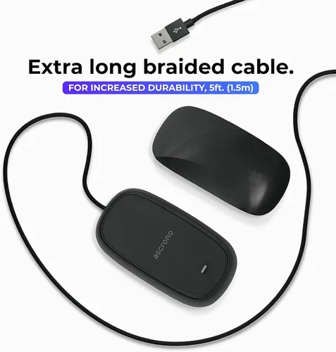 Vista 5 de Ascrono - Estación de carga compatible con Apple Magic Mouse 2 - Negro - Accesorios perfectos Utilizable como base de carga, soporte y cargador