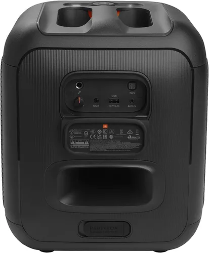 Vista 6 de JBL Partybox Encore Essential: sonido de 100 W, espectáculo de luz dinámico integrado y diseño a prueba de salpicaduras, color negro