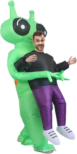 Vista 5 de Disfraz inflable de alienígena para adulto, divertido disfraz de alienígena, disfraces inflables de Halloween de Navidad para hombres y mujeres