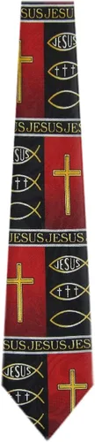 Vista 12 de BUYYOURTIES Corbatas novedosas con temática cristiana de Jesús para hombre