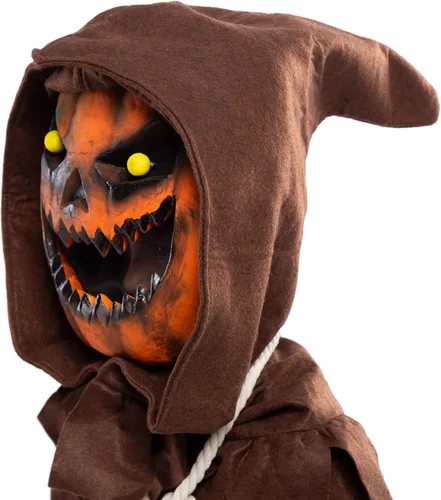 Vista 6 de Disfraz con máscara de Halloween para niños con cabeza de espantapájaros, calabaza