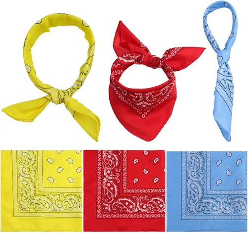 Vista 4 de URATOT Pañuelos novedosos con estampado de cachemira, pañuelos de vaquero, varios