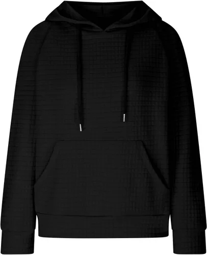 Vista 6 de Ceboyel Sudaderas con capucha de punto gofre para mujer, sudaderas con cordón de ajuste, suéteres casuales de moda, cómodos trajes de otoño